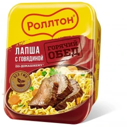 Лапша Роллтон с говядиной по-домашнему 90 г